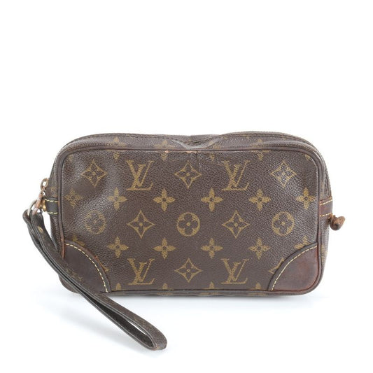 Louis Vuitton Monogram Marly Dragonne PM M51827 Leather Second Bag Clutch Pouch