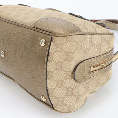 Gucci GG Canvas Princi Mini Boston Leather Tote Bag Shoulder Hand 161720