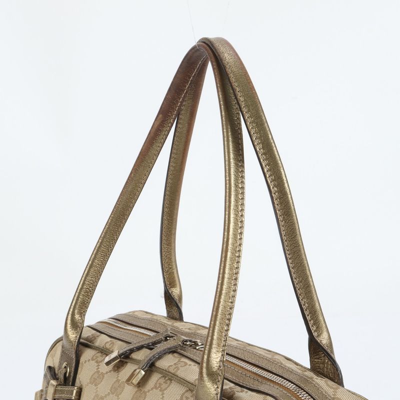 Gucci GG Canvas Princi Mini Boston Leather Tote Bag Shoulder Hand 161720