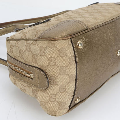 Gucci GG Canvas Princi Mini Boston Leather Tote Bag Shoulder Hand 161720