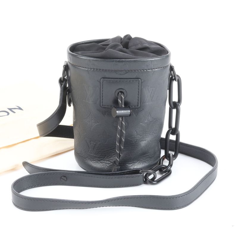 Louis Vuitton Monogram Shadow Chalk Nano M44628 Leather Shoulder Bag Crossbody