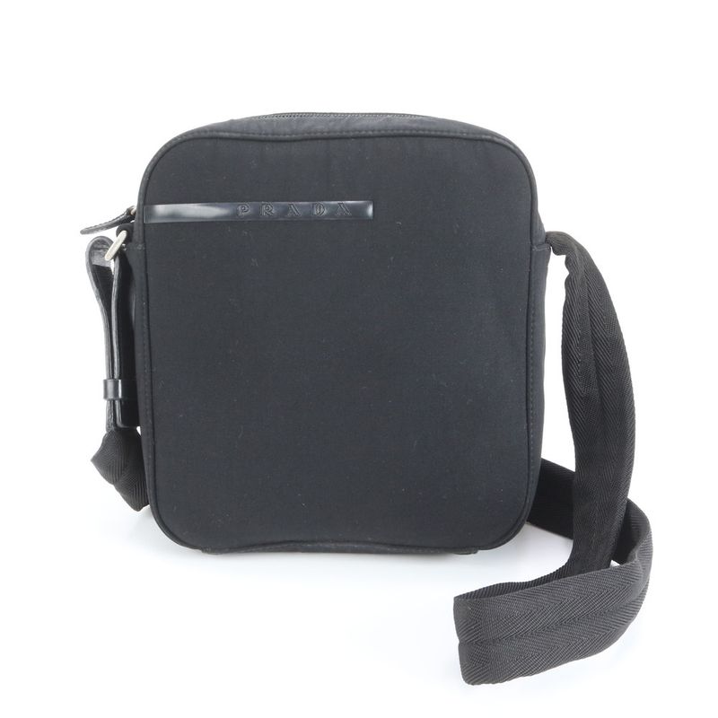 Prada Sport Leather Shoulder Bag Crossbody Messenger Business Black Tote