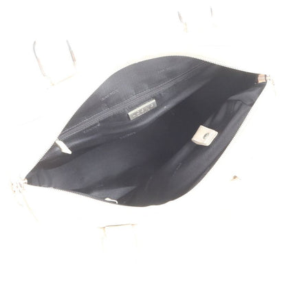 Loewe Anagram Leather Tote Bag Mini Boston Shoulder Hand Beige Silver Hardware