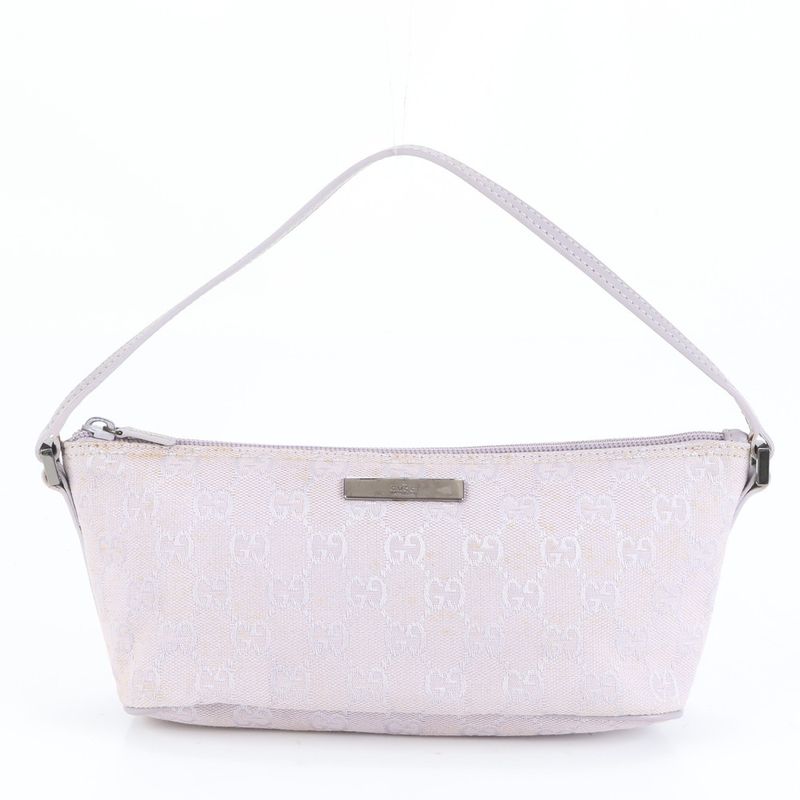 Gucci GG Canvas Leather Shoulder Bag Shoulder Accessory Pouch Tote Hand 07198