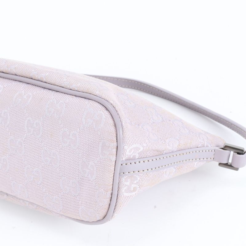 Gucci GG Canvas Leather Shoulder Bag Shoulder Accessory Pouch Tote Hand 07198