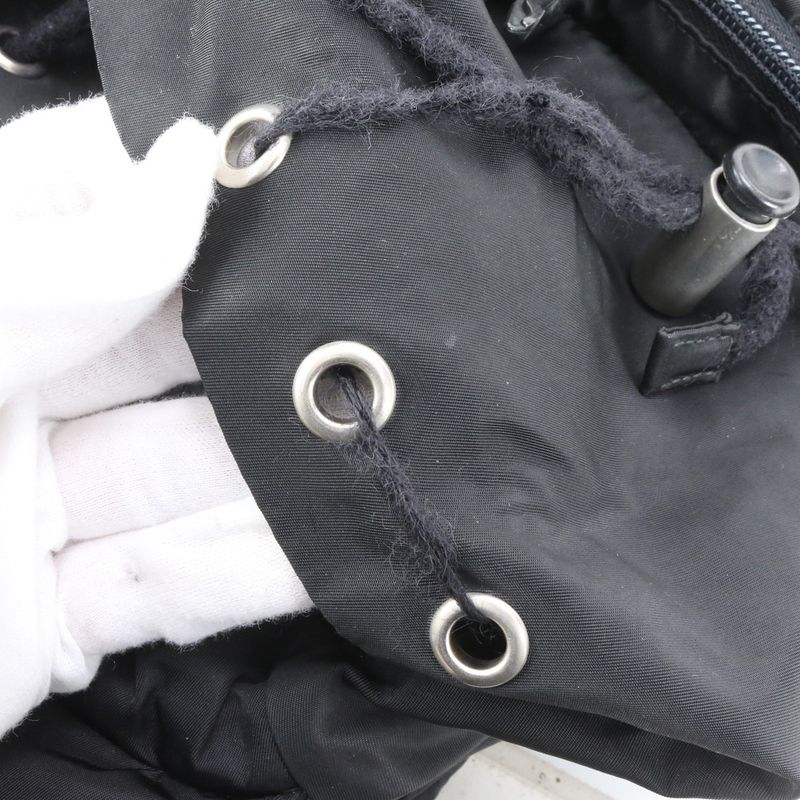 Prada Tessuto Nylon Triangle Logo Backpack Sac Backpack Black Silver Hardware