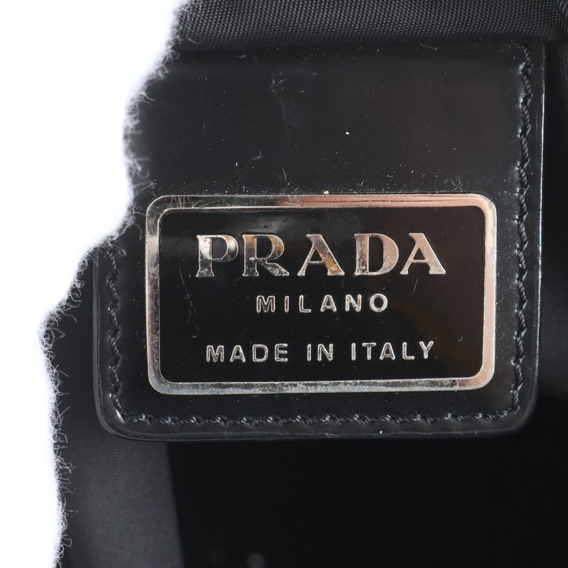 Prada Tessuto Nylon Triangle Logo Leather Shoulder Bag Crossbody Messenger