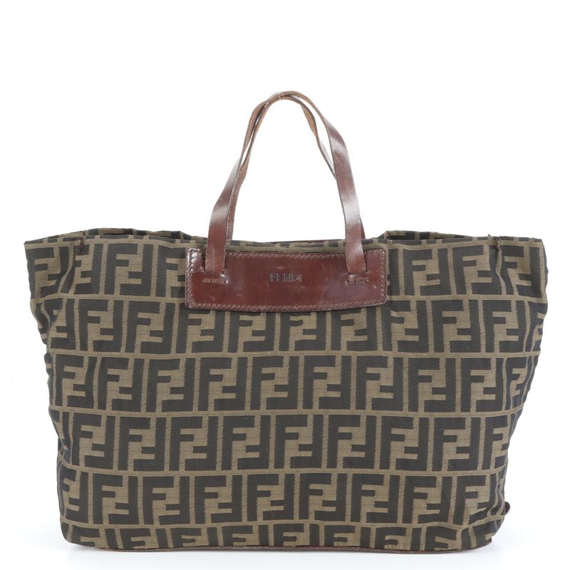 Vintage Fendi 15610 Leather Tote Bag Shoulder Hand A4 Brown Women's EUE Cx6-9