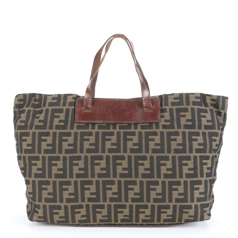 Vintage Fendi 15610 Leather Tote Bag Shoulder Hand A4 Brown Women's EUE Cx6-9