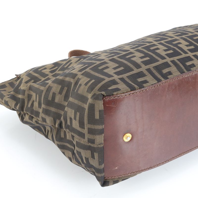 Vintage Fendi 15610 Leather Tote Bag Shoulder Hand A4 Brown Women's EUE Cx6-9