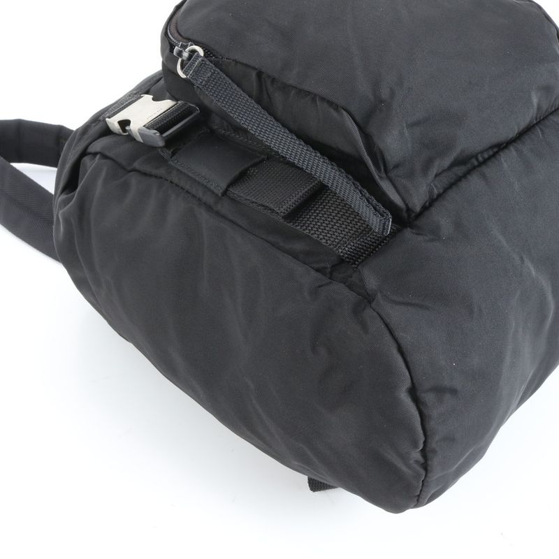 Prada Tessuto Nylon Triangle Logo Backpack Sac Backpack Black Women EC Cx21-1