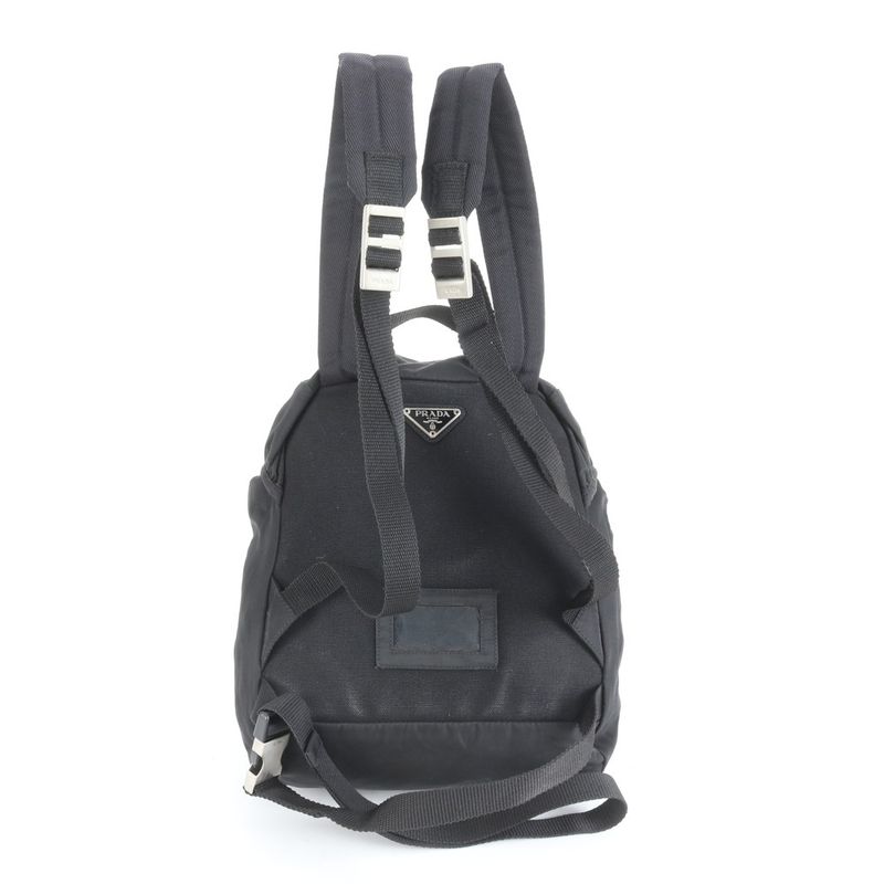 Prada Tessuto Nylon Triangle Logo Backpack Sac Backpack Black Women EC Cx21-1