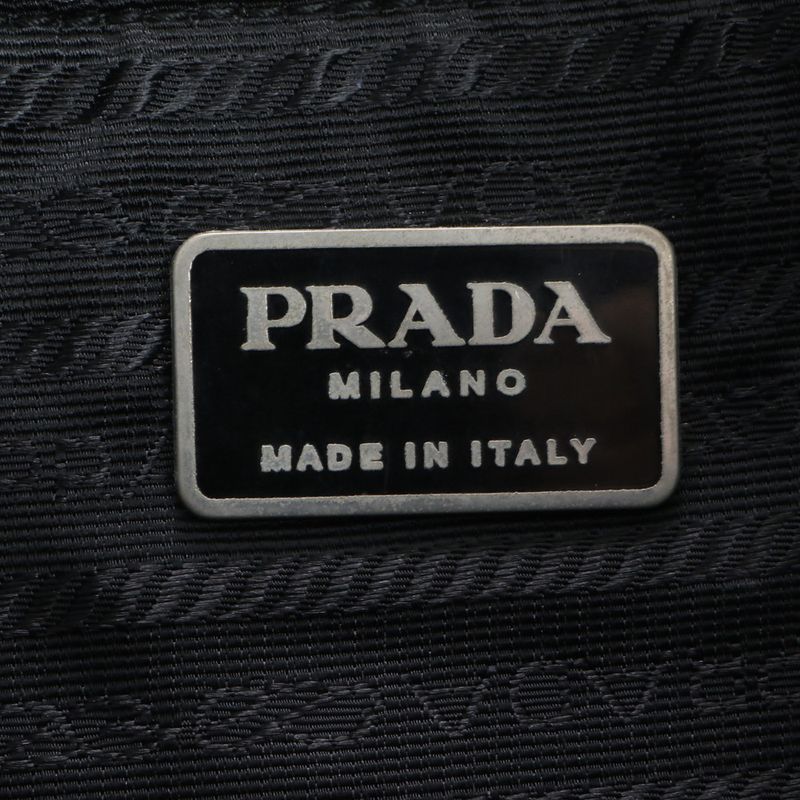 Prada Tessuto Nylon Leather Shoulder Bag Crossbody Messenger Commuter Black A4
