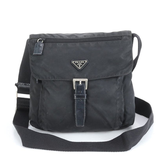 Prada Tessuto Nylon Triangle Logo Leather Shoulder Bag Crossbody Messenger Men