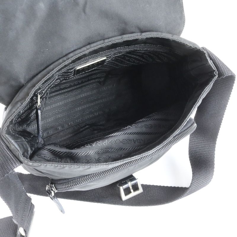 Prada Tessuto Nylon Triangle Logo Leather Shoulder Bag Crossbody Messenger Men