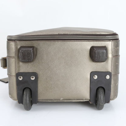 Prada Saffiano Leather Triangle Logo Suitcase Carry Case Bag Business Trip