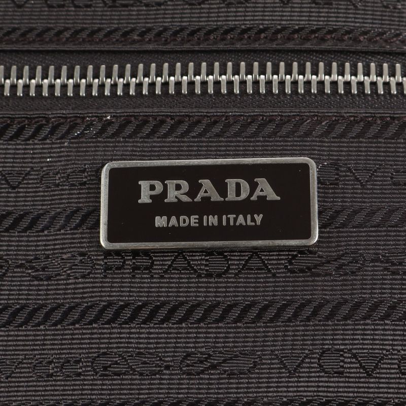 Prada Saffiano Leather Triangle Logo Suitcase Carry Case Bag Business Trip