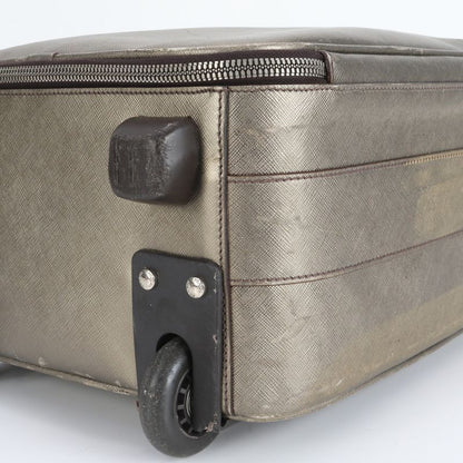 Prada Saffiano Leather Triangle Logo Suitcase Carry Case Bag Business Trip