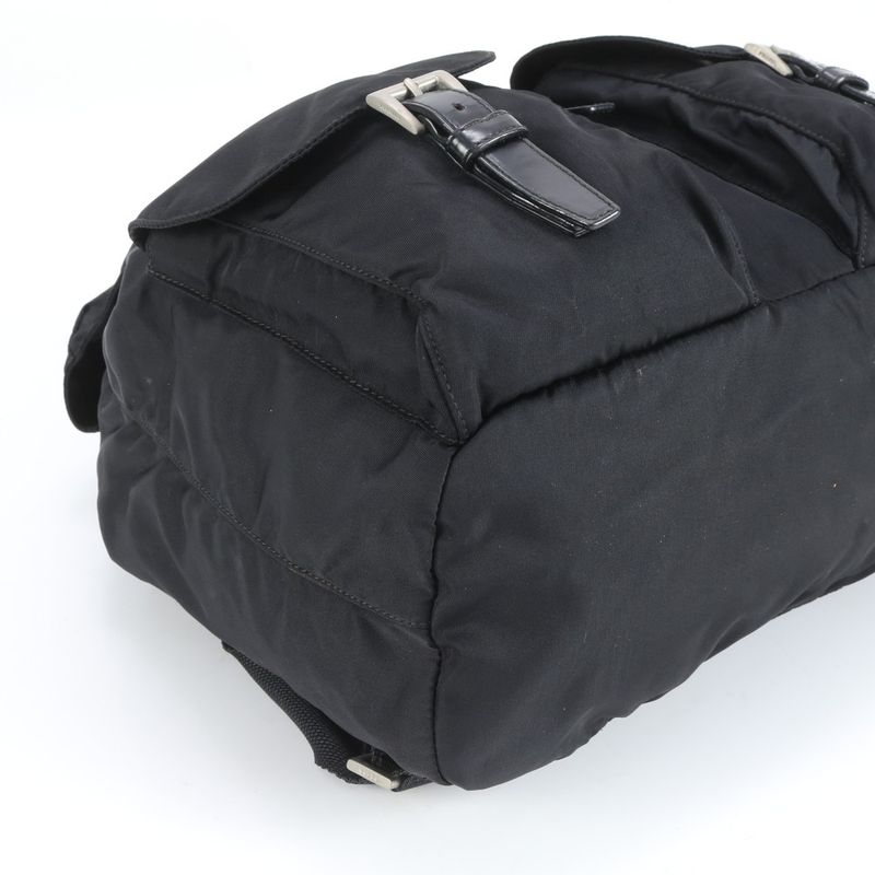 Prada Tessuto Nylon Triangle Logo Leather X Nylon Backpack Sac Backpack Bag