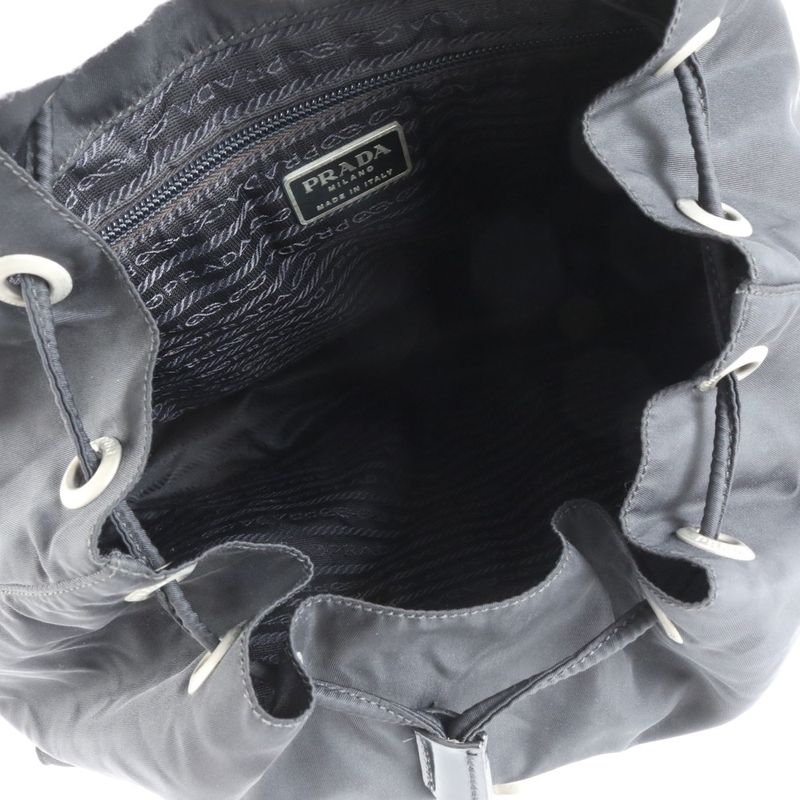 Prada Tessuto Nylon Triangle Logo Leather X Nylon Backpack Sac Backpack Bag