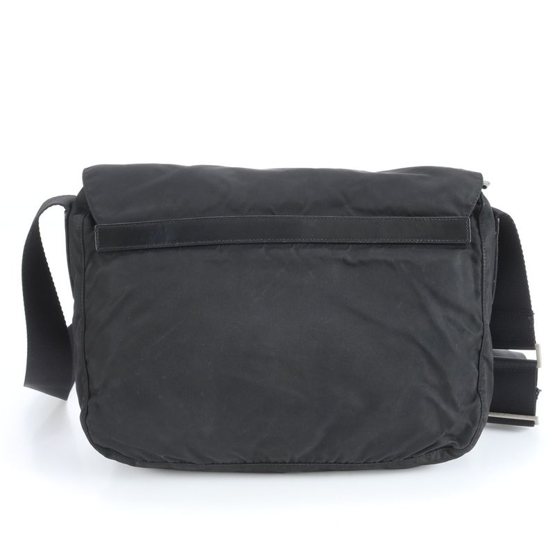 Prada Tessuto Nylon Triangle Logo Leather Shoulder Bag Crossbody Messenger
