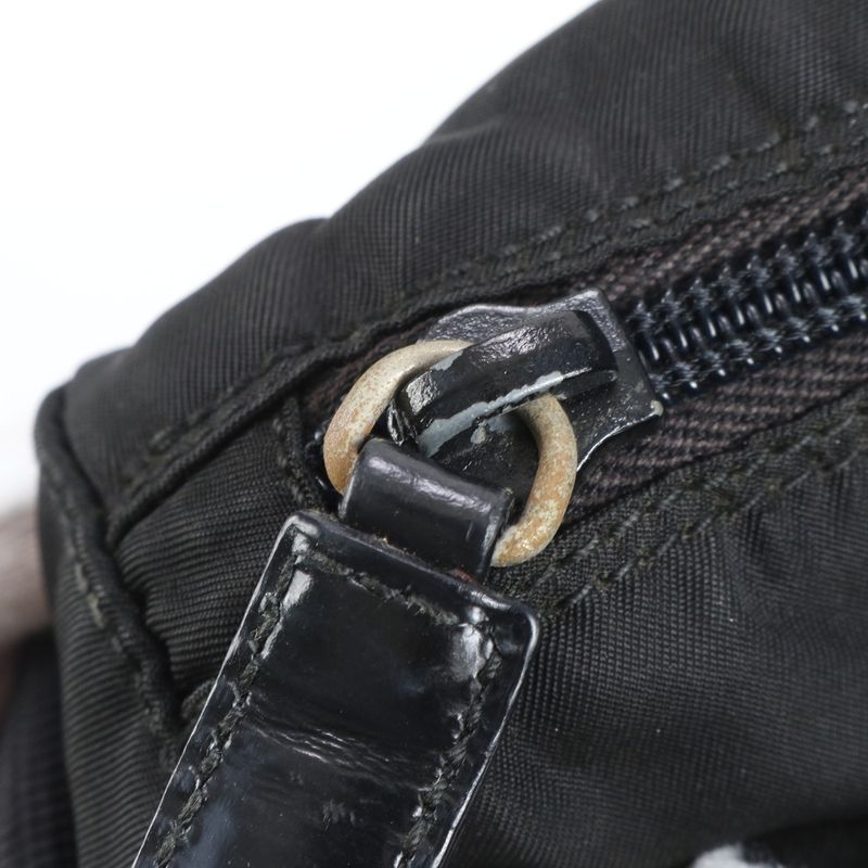 Prada Tessuto Nylon Triangle Logo Leather Shoulder Bag Crossbody Messenger