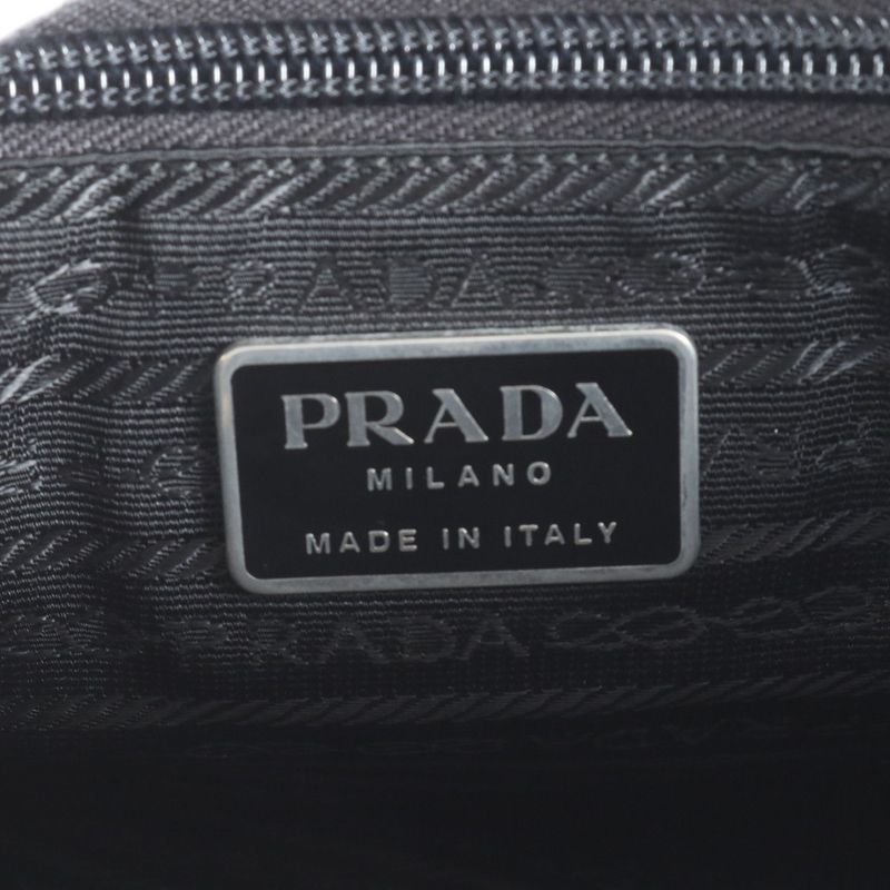Prada Tessuto Nylon Triangle Logo Leather Shoulder Bag Crossbody Messenger
