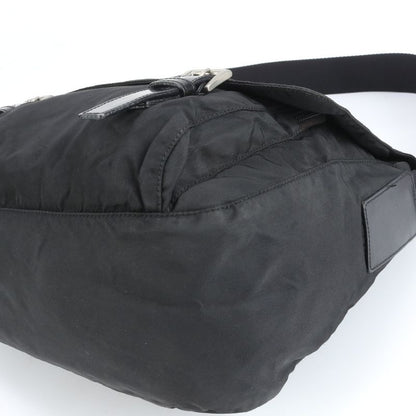 Prada Tessuto Nylon Triangle Logo Leather Shoulder Bag Crossbody Messenger