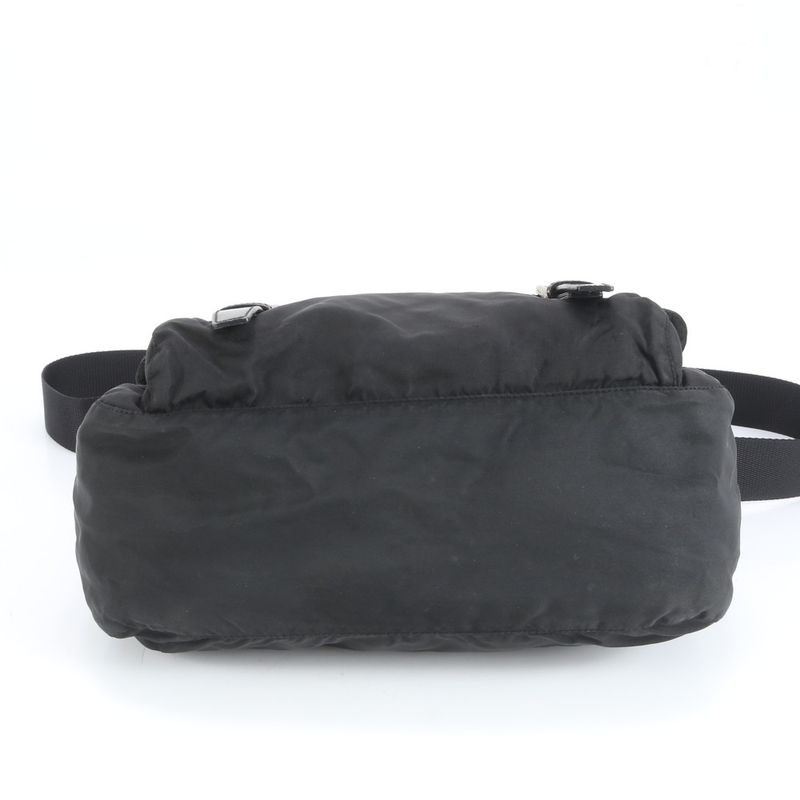Prada Tessuto Nylon Triangle Logo Leather Shoulder Bag Crossbody Messenger