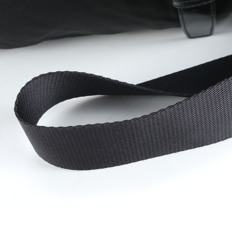 Prada Tessuto Nylon Triangle Logo Leather Shoulder Bag Crossbody Messenger