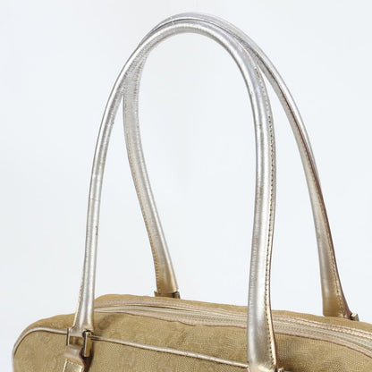 Gucci GG Bow Ring Bag 002-1115 Leather Canvas Handbag Tote Women's ECM Cx43-9