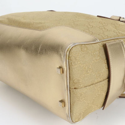 Gucci GG Bow Ring Bag 002-1115 Leather Canvas Handbag Tote Women's ECM Cx43-9