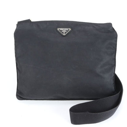 Prada Tessuto Nylon Triangle Logo Leather Shoulder Bag Crossbody Messenger