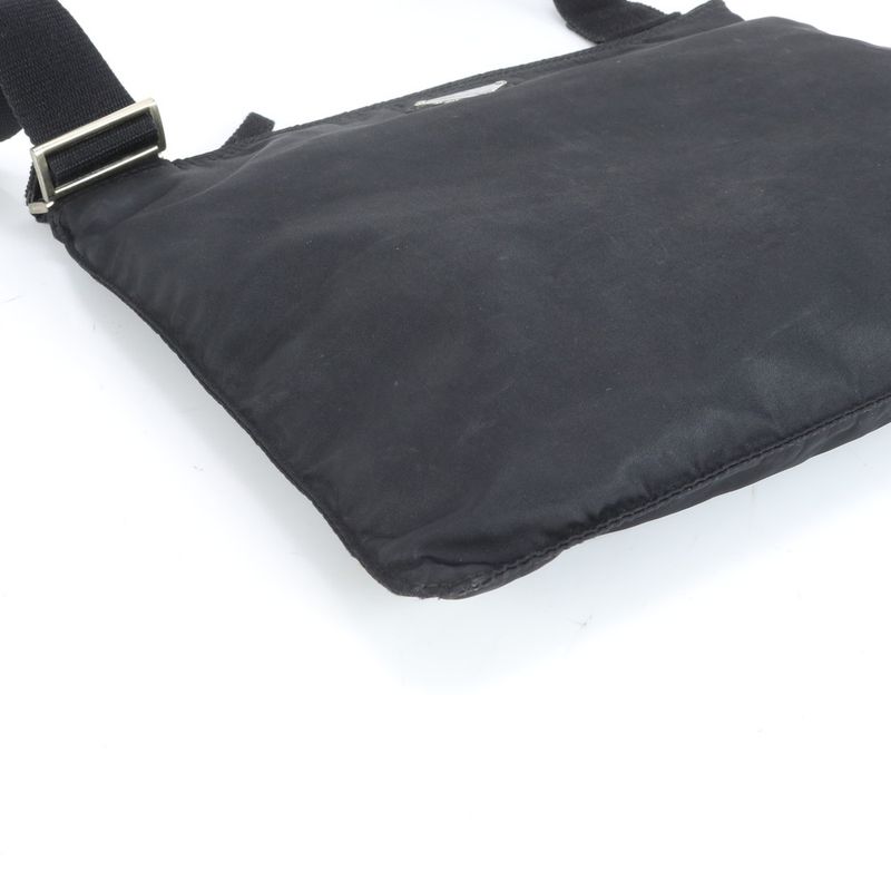 Prada Tessuto Nylon Triangle Logo Leather Shoulder Bag Crossbody Messenger