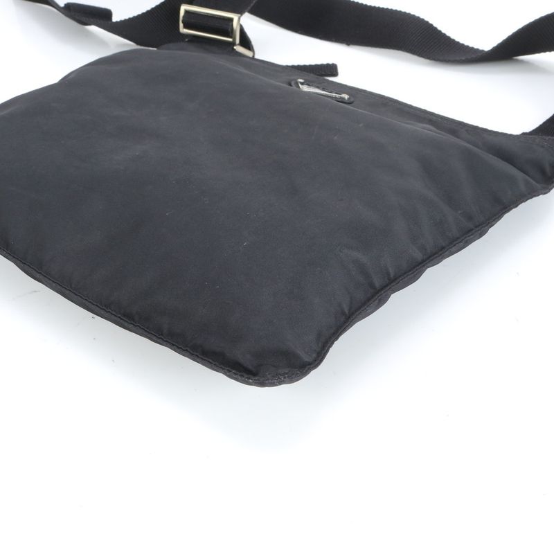 Prada Tessuto Nylon Triangle Logo Leather Shoulder Bag Crossbody Messenger