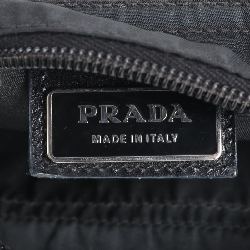 Prada Tessuto Nylon Triangle Logo Leather Shoulder Bag Crossbody Messenger