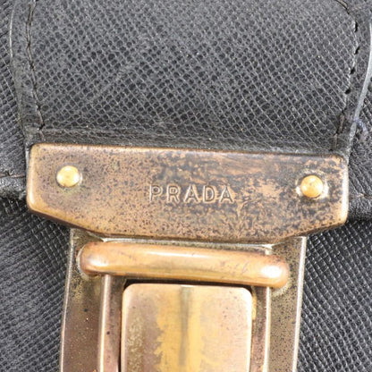 Prada Saffiano Leather Second Bag Clutch Pouch Commuter Business Genuine