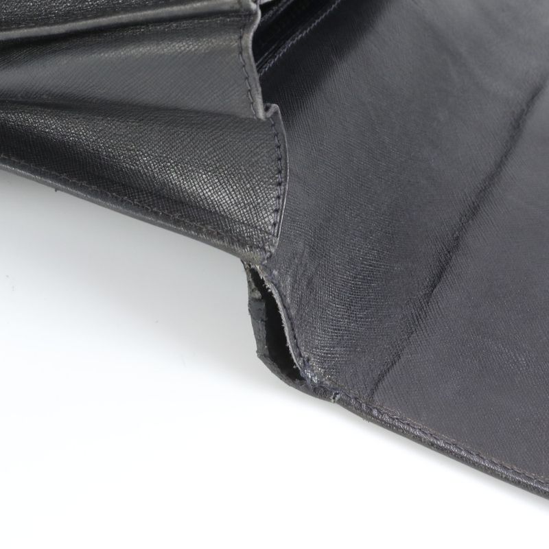 Prada Saffiano Leather Second Bag Clutch Pouch Commuter Business Genuine