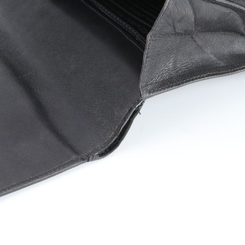 Prada Saffiano Leather Second Bag Clutch Pouch Commuter Business Genuine