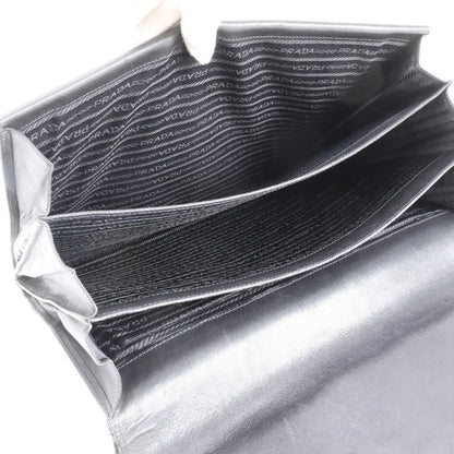 Prada Saffiano Leather Second Bag Clutch Pouch Commuter Business Genuine