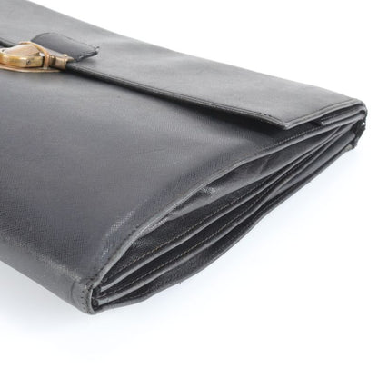 Prada Saffiano Leather Second Bag Clutch Pouch Commuter Business Genuine