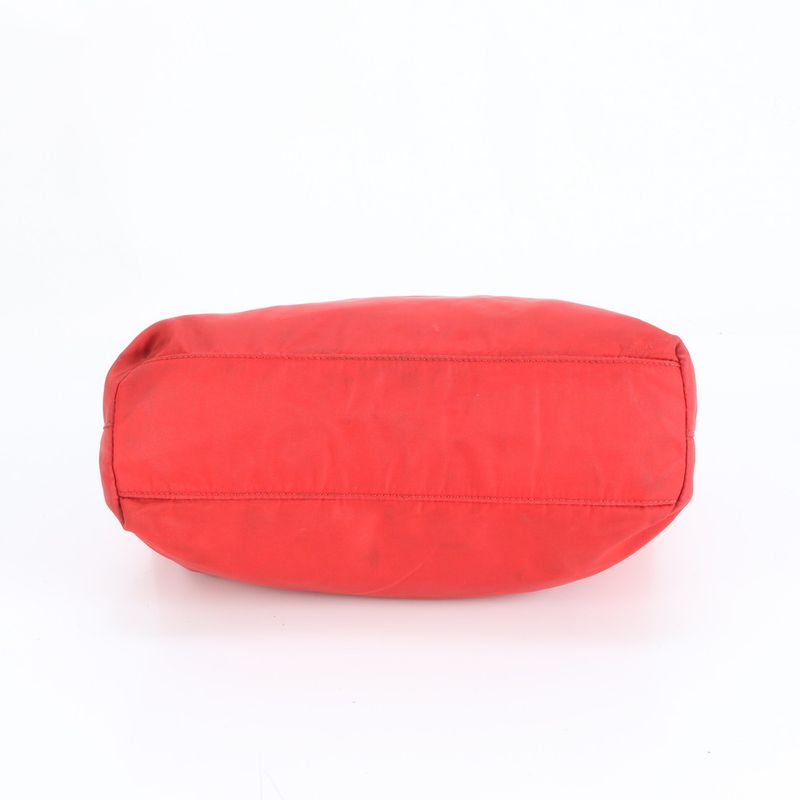 Prada Tessuto Nylon Triangle Logo Red Tote Bag Shoulder Hand Women EEM Cy18-3