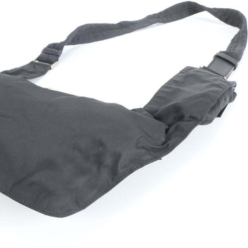 Prada Tessuto Nylon Triangle Logo Leather Shoulder Bag Crossbody Messenger