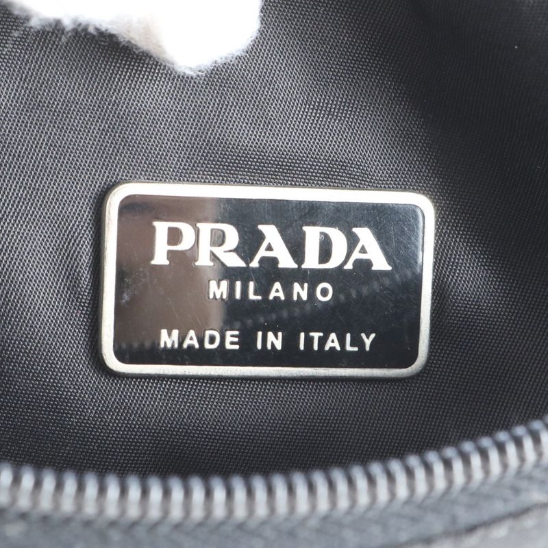 Prada Tessuto Nylon Triangle Logo Leather Shoulder Bag Crossbody Messenger