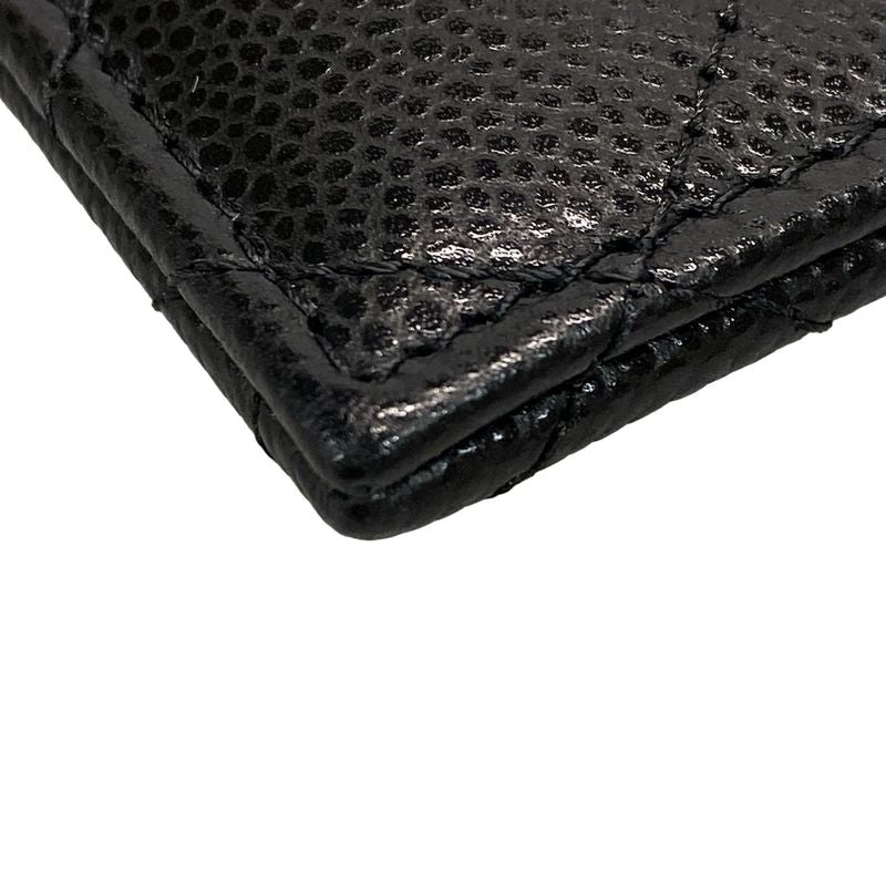Chanel Coin Case Beautiful Matelasse Black With Silver Hardware / Card Case