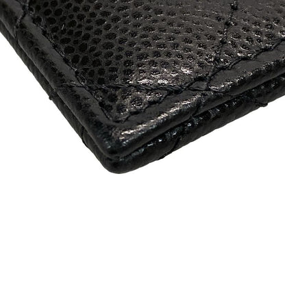 Chanel Coin Case Beautiful Matelasse Black With Silver Hardware / Card Case