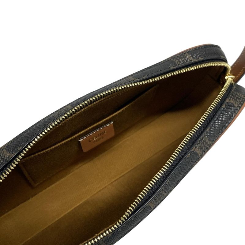 Celine Beautiful Cuir Triomphe Mini Camera Tan (black And Brown) And Multi