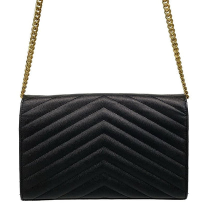 Saint Laurent Paris Wallet Monogram Saint Laurent 377828 Black Chain Shoulder
