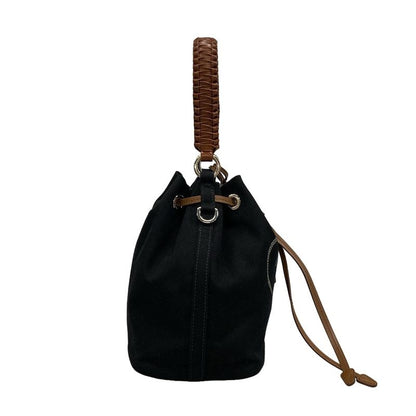 Prada Handbag Canapa 1be032 Black×brown×yellow 2way/drawstring