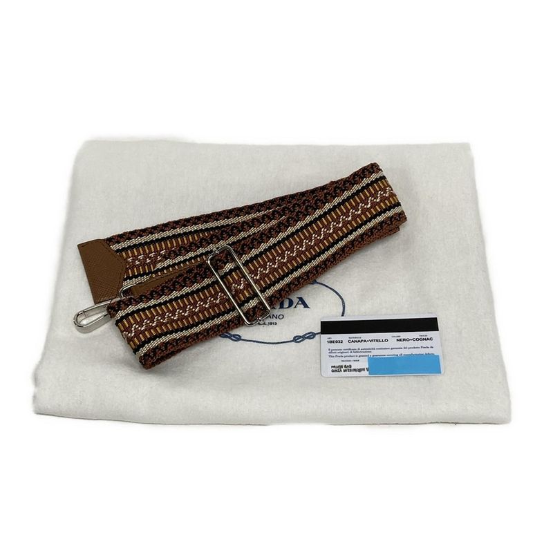 Prada Handbag Canapa 1be032 Black×brown×yellow 2way/drawstring